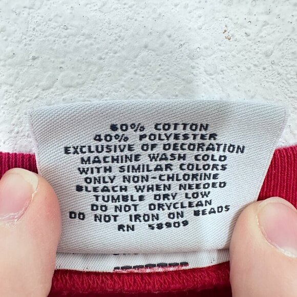 Vintage Holiday Winter Christmas Sweatshirt Embroidered Quilted Red Adorable PS - Picture 4 of 10